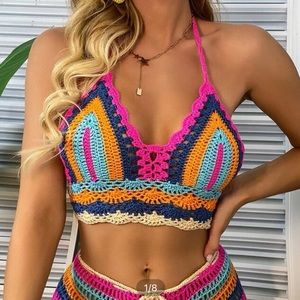 NEW colorful knitted halter top